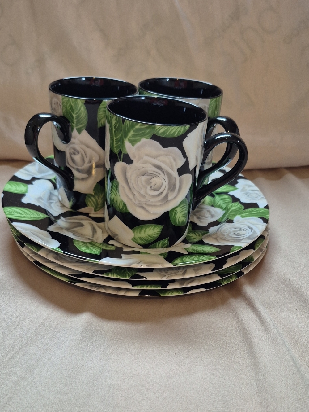 Fitz & Floyd "Rose Blanc" Dinnerware Set